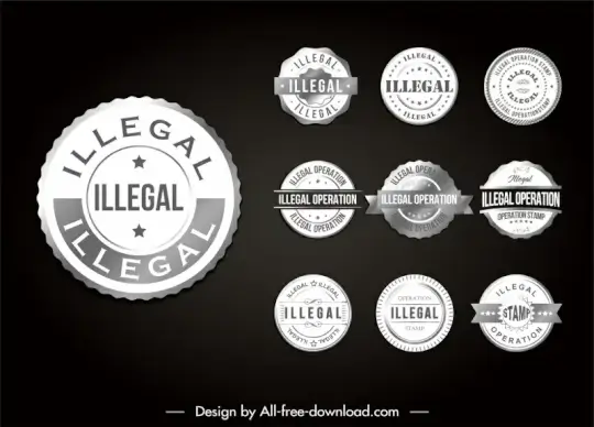 illegal stamps collection elegant symmetric circle shapes
