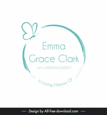 in loving memory wedding card design elements elegant classic butterfly circle decor