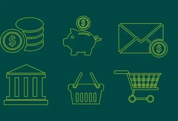 income consumption design elements outline yellow flat design