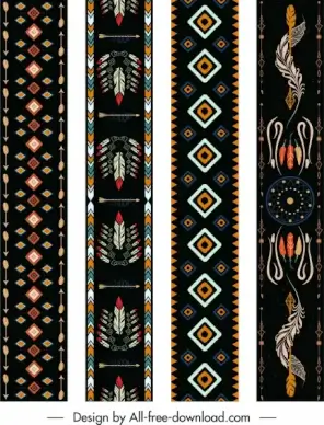 indian ethnic patterns templates colorful retro symmetric decor