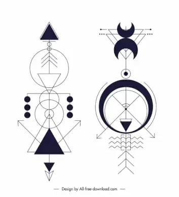 indian traditional tribal tattoo template flat geometric symmetry