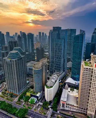 indonesia landscape picture moern city high view