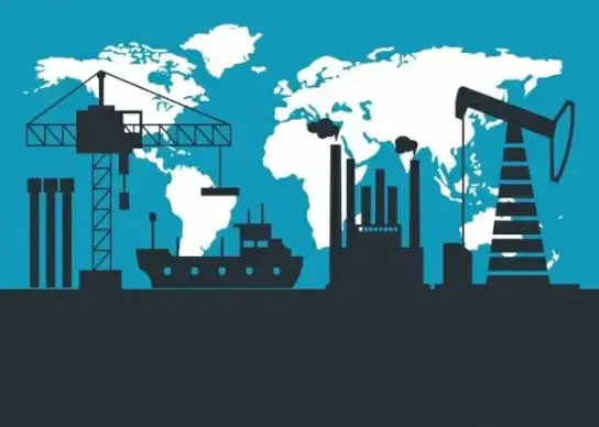 industrial concept design various symbols silhouette style