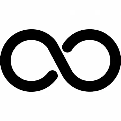 infinity mark sign icon symmetric curves flat silhouette sketch