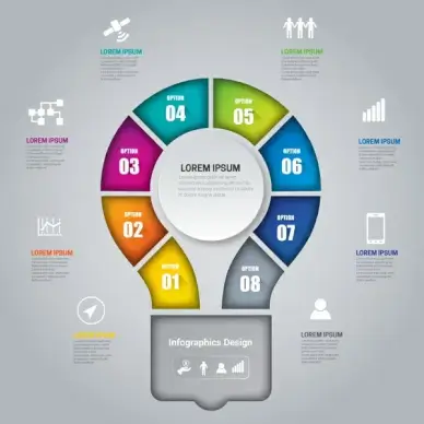 infograhic design with abstract light bulb
