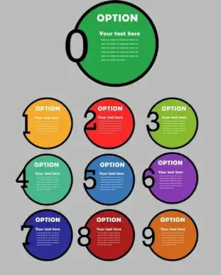 infographic background colorful flat round numbers decor