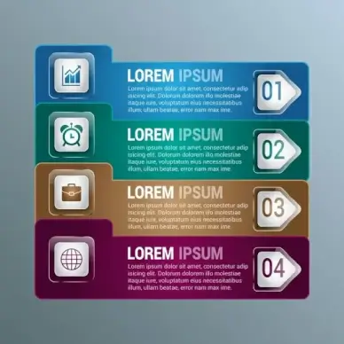 infographic background design shiny horizontal arrows style