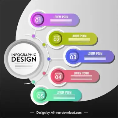 infographic banner colorful modern flat shapes decor