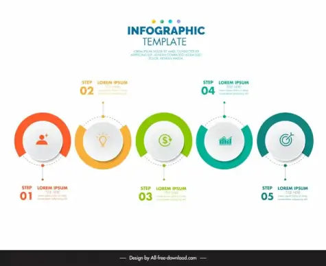 infographic circle template elegant modern colorful 