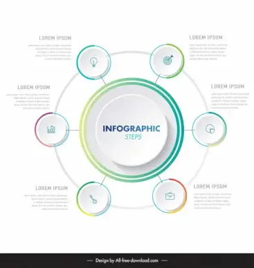 infographic circle template symmetric elegant design 