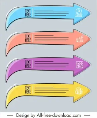 infographic design elements classic flat arrows sketch