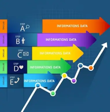 infographic design elements colorful arrow bars lines