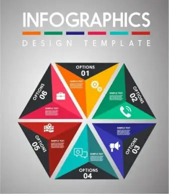 infographic design elements colorful triangles layout