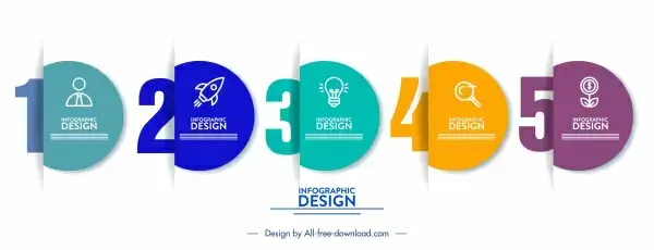 infographic design elements elegant 3d papercut shapes