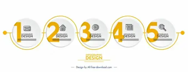 infographic design elements elegant flat circles connection sketch