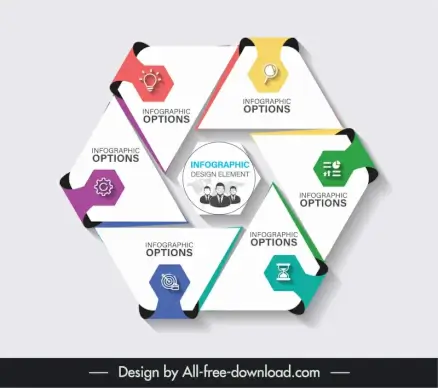 infographic design elements geometric sections layout