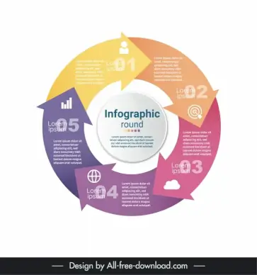 infographic design elements round arrow shapes