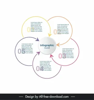 infographic design elements round arrows symmetry 