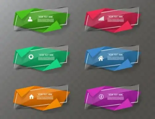 infographic design elements transparent glass decor