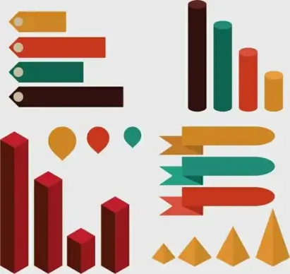 infographic design elements various chart types ornament