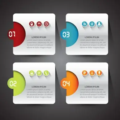infographic diagram with 3d squares illustration