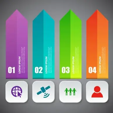 infographic diagram with 3d vertical arrow illustration