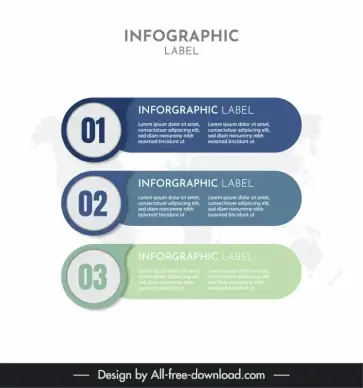 infographic label template flat rounded horizontal tabs world map