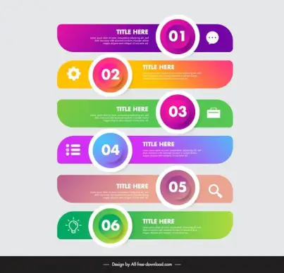 infographic list template elegant symmetric horizontal bars