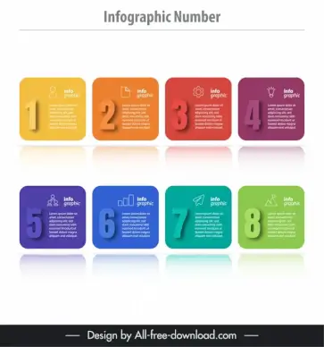 infographic number template elegant modern 