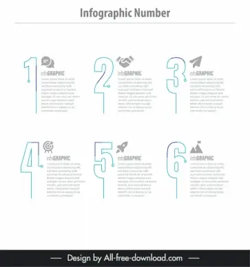 infographic number template flat ui layout