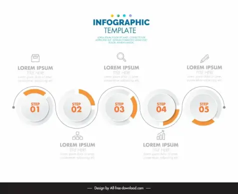 infographic template circle curves combination