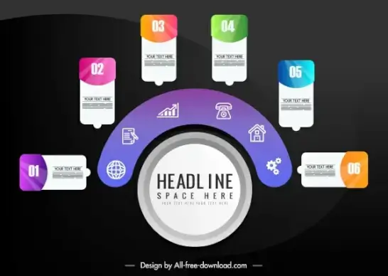 infographic template colorful modern circle layout