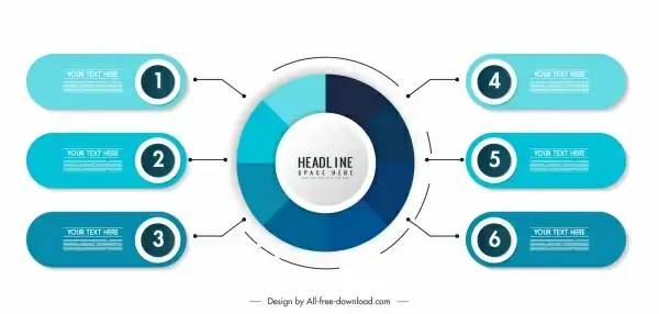 infographic template modern blue flat decor
