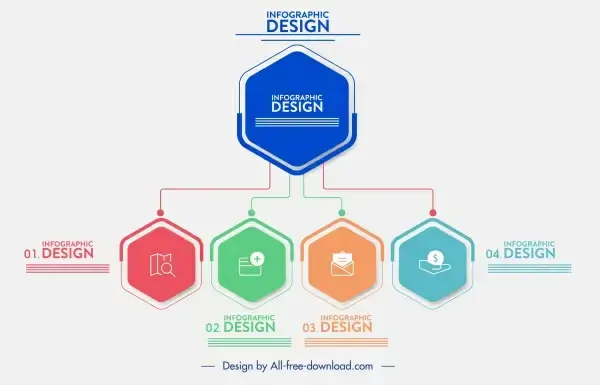 infographic template polygonal chart shape design