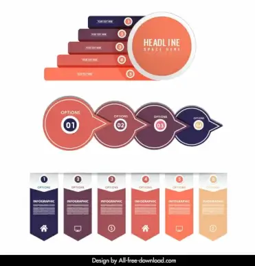 infographic templates modern flat bars stickers circles decor