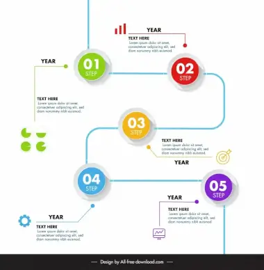 infographic timeline elegant rounds line