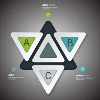 infographic vector design with 3d triangles arrangement