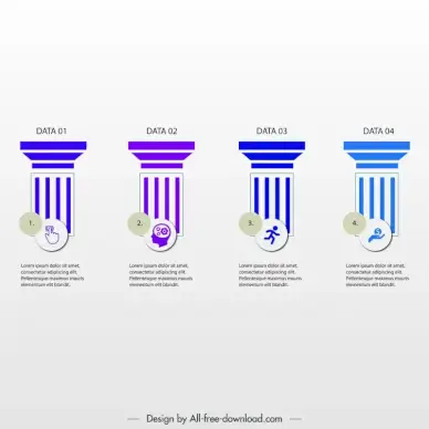 infographics design elements vertical column shapes sketch