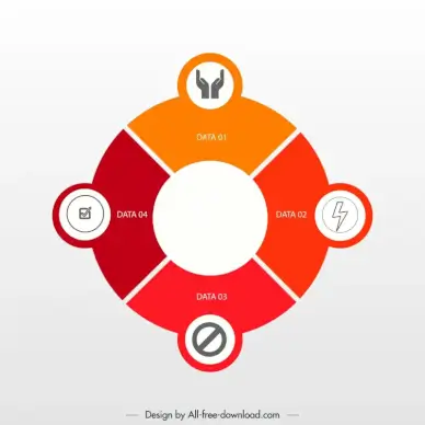 infographics template circle pie sections shape