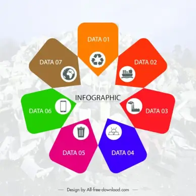 infographics  template connected tags  star shape decor