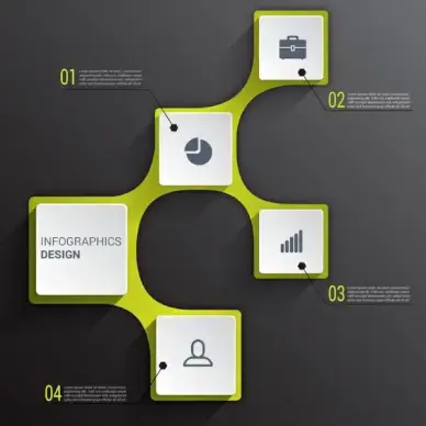 inforgraphic vector illustration with 3d squares buttons