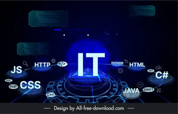   information technology professional backdrop template elegant dark 3d 