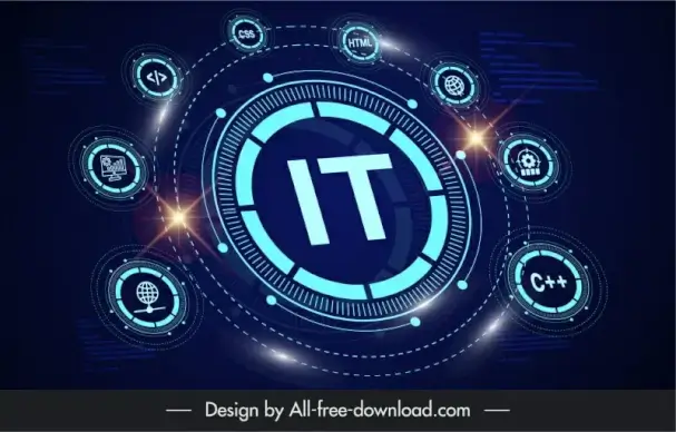   information technology professional backdrop template elegant dark circles