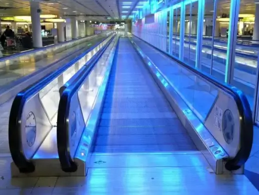 inlet place moving walkway roller platform