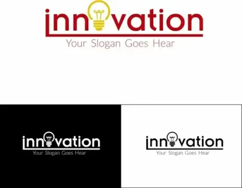 innovation slogan sets texts light bulb decoration