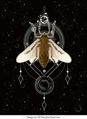 insect background colored points connection design symmetric decor