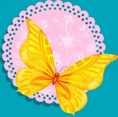 insect background yellow butterfly icon decor