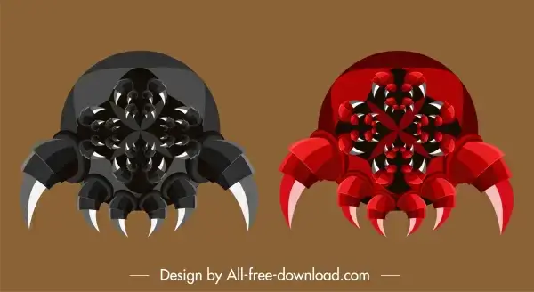 insect robot icon scary monster legs mouth sketch