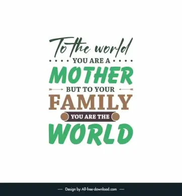 inspirational mothers day quotes banner template symmetric classical texts arrows decor