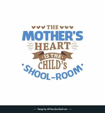 inspirational mothers day quotes banner template symmetric texts ribbon rays decor 